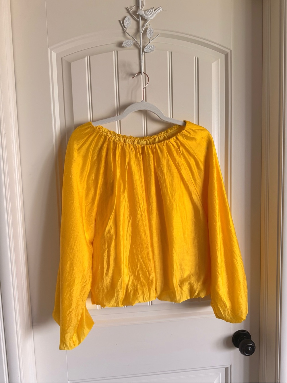 Banana Republic Yellow Puff Sleeve Blouse